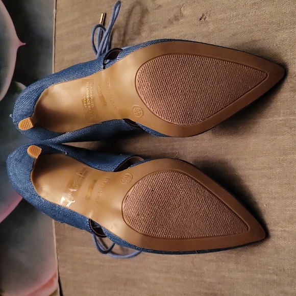 denim lace up heels 6 1/2 - Picture 6 of 8